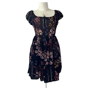Giorgio Armani Black Floral Print Dress